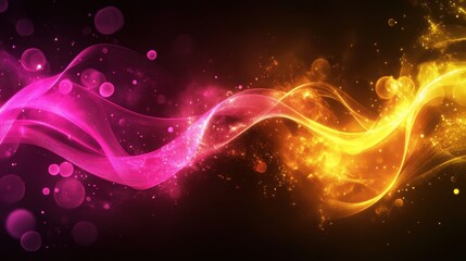 Fototapeta premium Glowing Waves of Light with Dark Background and Refined Flowing Colors in a Vibrant Display