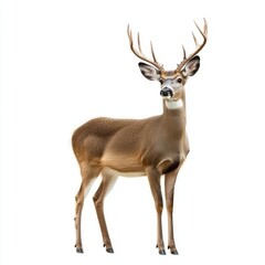 Fototapeta premium Buck deer isolated on white background