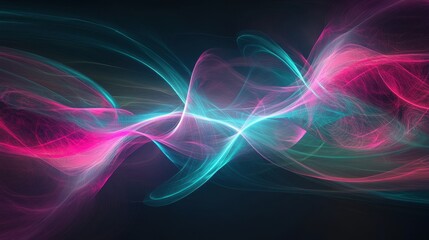 Fototapeta premium Glowing Flow of Colorful Light Against a Dark Background with Refined Swirls and Highlights