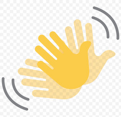 Waving hand emoji gesture vector isolated icon illustration. Waving hand gesture icon. Hand waving, hand gesture, hello, hi, bye, wave hello, goodbye, greeting symbol. Vector. eps 10.
