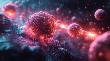 Medical Illustration of Cancer Treatment Process