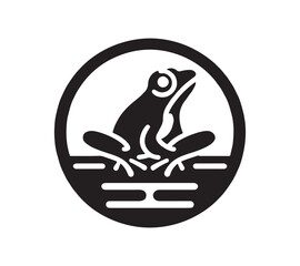 A Minimalist frog icon silhouette