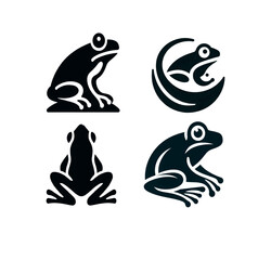 A Minimalist frog icon silhouette