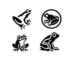 A Minimalist frog icon silhouette