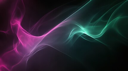 Radiant Flowing Lines in Minimalistic Dark Background with Vibrant Colors and Soft Curves
