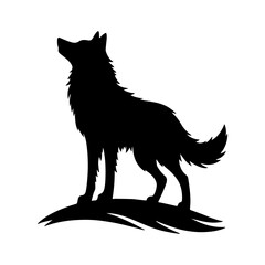 The Roaring Wolf Vector silhouette image for illuastration.