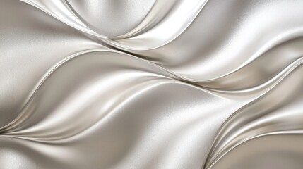 Obraz premium Smooth Liquid Metal Waves with Glistening Light Under Soft Elegance and Fluid Motion