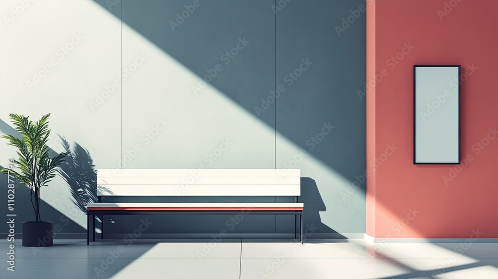 Fototapete a clean flat design showcasing simplicity and modernity with minimalistic shapes, soft hues, and a s