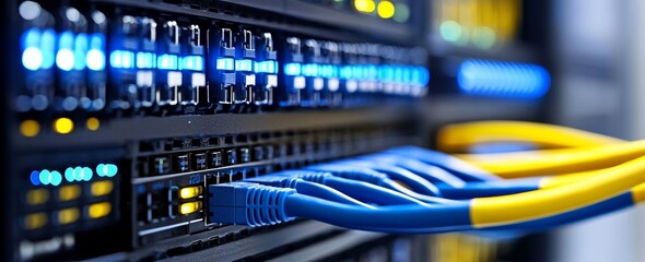 Network Switch and Ethernet Cables in a Data Center Environment