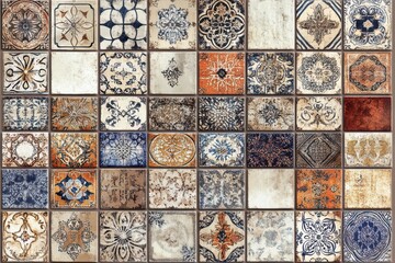Muted Earth Tones Islamic Patterned Art on White Background
