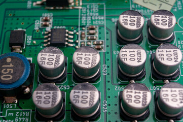 electronic circuit board with smd components and solid capacitors