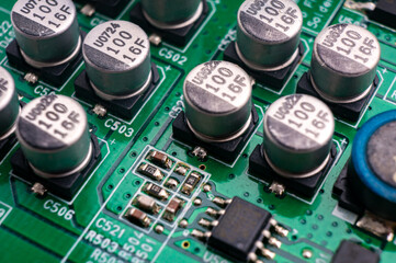 electronic circuit board with smd components and solid capacitors