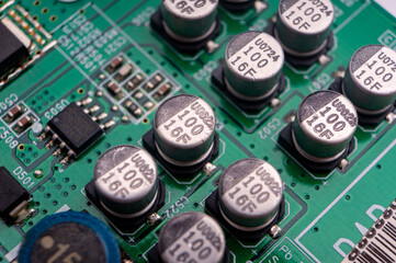 electronic circuit board with smd components and solid capacitors