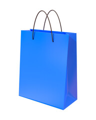 Blue shopping bag isolated 3D
