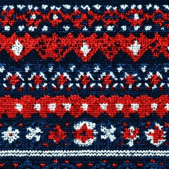 Nordic knit sweater winter fashion handmade cozy design with geometric floral patterns for Christmas holiday season