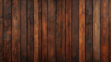 Fototapeta premium Textured wooden plank background with rich brown tones, ideal for design projects.