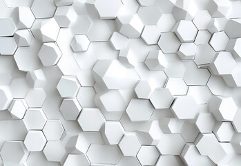 Abstract geometric hexagon white and gray color background. digital drawing. white background. triangle tunnel.  