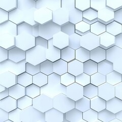 Fototapeta premium Abstract hexagonal pattern in a seamless, modern design with a white background.