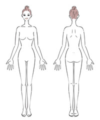 普通体型の女性のイラスト
