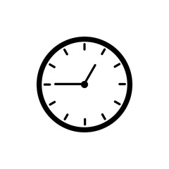 Time and Clock icons vector. Clocks icon design, 12.45 am or 12.45 pm clock icon