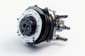 New automobile brake booster assembly on a white background
