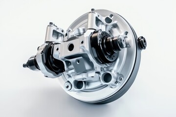New automobile brake booster assembly on a white background