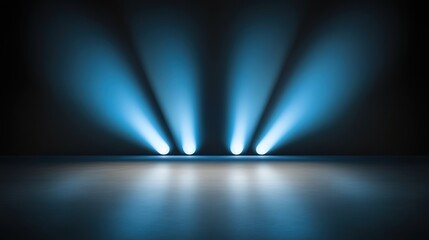 Soft Blue Light with Smooth Shadows on Studio Floor Perfect for Backgrounds and Creative Photography Projects Featuring Dramatic Lighting Effects and Textures