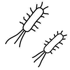 Germ bacteria arranged in thin line style
