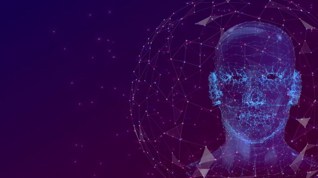 AI Artificial intelligence human technology concept. AI Technology Innovation concept Cpu print circuit dot line background. for cyber concept Ai Machine Learning. Brain Digital Code Technology 3D 4K