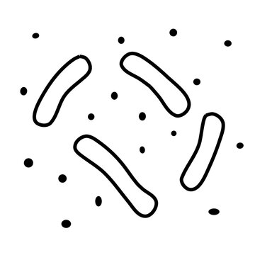 recommend clip art: Germ bacteria arranged in thin line style