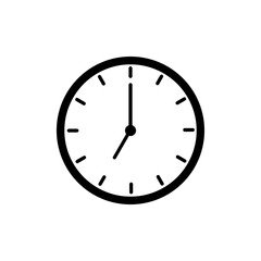 Time and Clock icons vector. Clocks icon design, 7 am or 7 pm clock icon