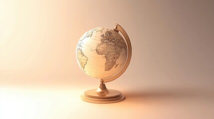 Vintage globe showing africa and europe on warm background