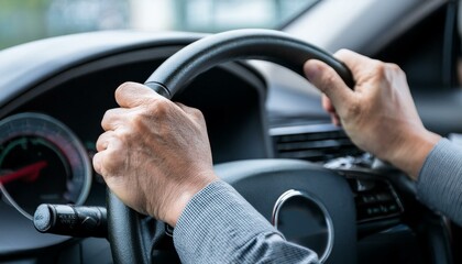 車を運転する人の手元