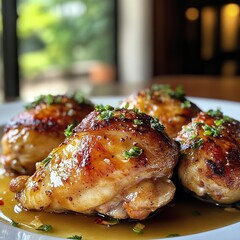 "Roasted and Baked Chicken with Choice of Sauce, Perfectly Seasoned for a Flavorful Meal"