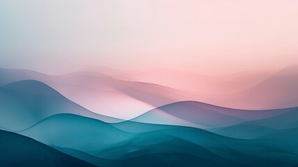 Abstract Teal and Pink Mountain Range