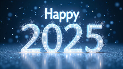 Happy New Year 2025 Celebration. Concept of new beginnings, hope, and future.