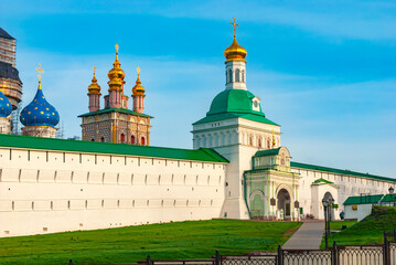 Sergiev Posad. Russia. Entrance to the Holy Trinity St. Sergius Lavra. An architectural monument of the XVI–XIX centuries