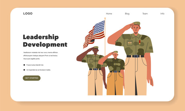 Military Training. Flat Vector Illustration