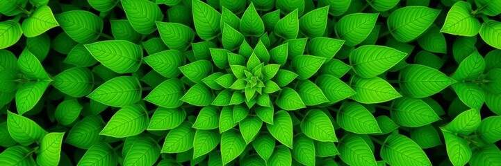 A vibrant wreath of green leaves arranged in a circular pattern, symbolizing nature, ecology, and growth, green leaves, circular