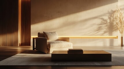Cozy Modern Living Room with Natural Light and Minimalist Details