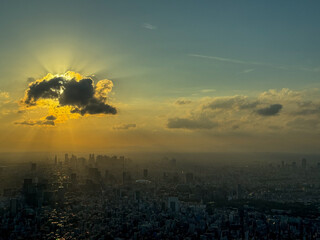 Sunset Over The Tokyo City Japan