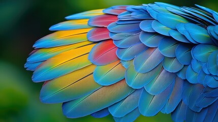 Obraz premium Vibrant Macaw Feather Detail