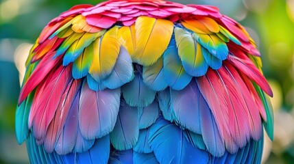 Obraz premium Vibrant Macaw Feather Detail