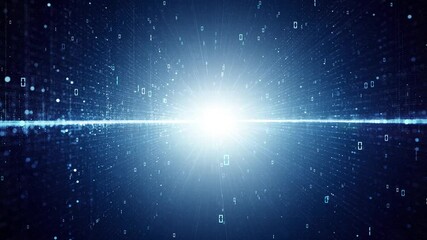 Digital computer binary data technology network loop animation.