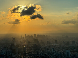 Sunset Over The Tokyo City Japan