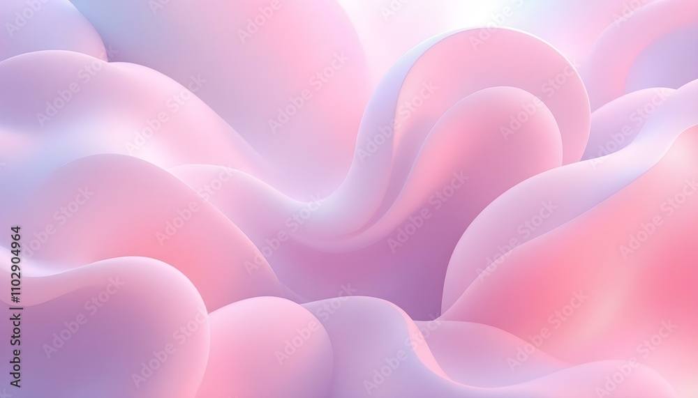 Aufkleber Abstract liquid background with 3d popup composition in pink. Background vibrant abstract color gradients. Abstract background waves. Set of blurred backgrounds with pastel colors wave shapes
