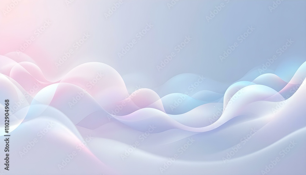 Poster Abstract liquid background with 3d popup composition in pink. Background vibrant abstract color gradients. Abstract background waves. Set of blurred backgrounds with pastel colors wave shapes