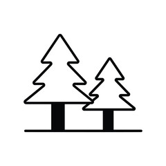 trees glyph icon with white background vector stock illustration