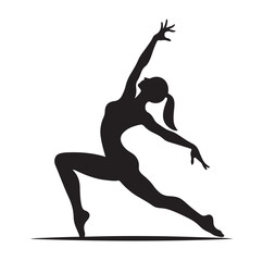 Gymnastics female vector illustration silhouette