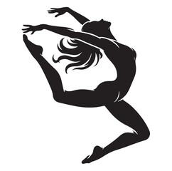 Gymnastics female vector illustration silhouette
